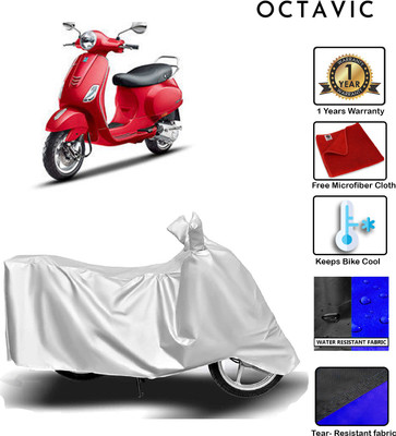 octavic Waterproof Two Wheeler Cover for Piaggio(Vespa VXL, Silver)