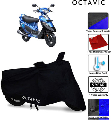 octavic Waterproof Two Wheeler Cover for TVS(Scooty Pep Plus, Black)