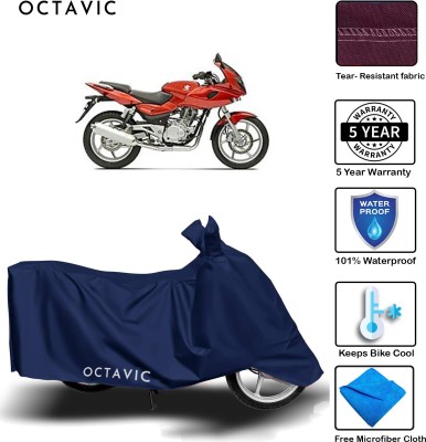 AUTOCAD Waterproof Two Wheeler Cover for Bajaj(Pulsar 220 DTS-i, Blue)