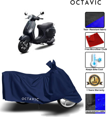 AUTOCAD Waterproof Two Wheeler Cover for Piaggio(Vespa LX, Blue)