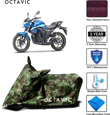 octavic Waterproof Two Wheeler Cover for Suzuki(Gixxer, Green)