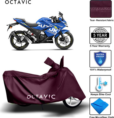 octavic Waterproof Two Wheeler Cover for Suzuki(Gixxer SF, Maroon)