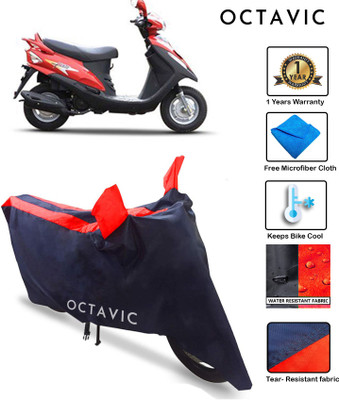 octavic Waterproof Two Wheeler Cover for Mahindra(Flyte, Red)