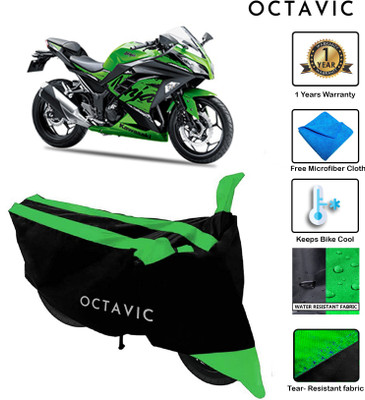 octavic Waterproof Two Wheeler Cover for Kawasaki(Ninja 300, Green)
