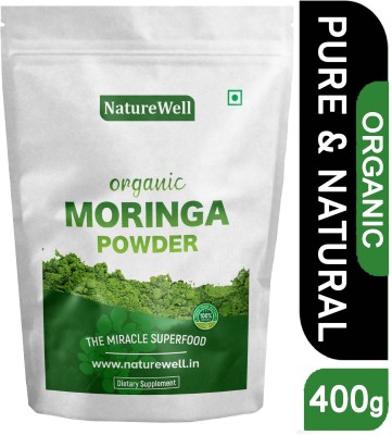 Naturewell Organic Moringa Leaf Powder|for Skin & Hair,Immunity booster,Weight loss-400g(400 g)