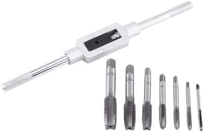 kavyatoolpower Adjustable Tap Wrench Handle Set Tap and Die Set Thread Cutting Tool with Metric Thread Insert Screw Taps Single Sided Speed Wrench(Pack of 7)