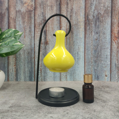Home Delight Hanging Yellow Ceramic Diffuser With 10ml Citrus Fragrance &One Tealight Candles Diffuser Set, Aroma Oil Hanging Citrus Fragrance with 10 ml Aroma Oil and 1Tea Light Candles (Yellow)(1 Units) Home Delight Hanging Yellow Ceramic Diffuser With 10ml Citrus Fragrance &One Tealight Candles Diffuser Set, Aroma Oil Hanging Citrus Fragrance with 10 ml Aroma Oil and 1Tea Light Candles (Yellow)(1 Units)