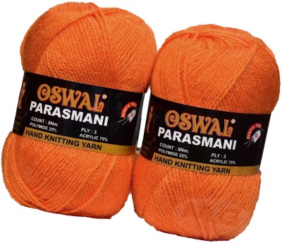 Simi Enterprise Represents Oswal 3 Ply Knitting Yarn Wool, Orange 500 gm Art-EII