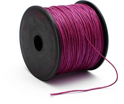 KALPDRUM Medium Violet Red Cotton Waxed Cord 0.5mm 100 Meter For Jewellery Making Thread