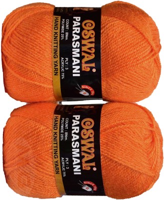 Simi Enterprise Represents Oswal 3 Ply Knitting Yarn Wool, Orange 300 gm Art-EII