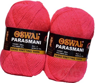 M.G Enterprise Represents Oswal 3 Ply Knitting Yarn Wool, Candy Red 400 gm Art-EHE