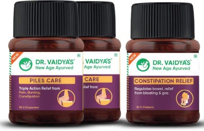Dr. Vaidya's Piles Relief Pack (Piles Care -2 and Constipation Relief-1)(Pack of 3)