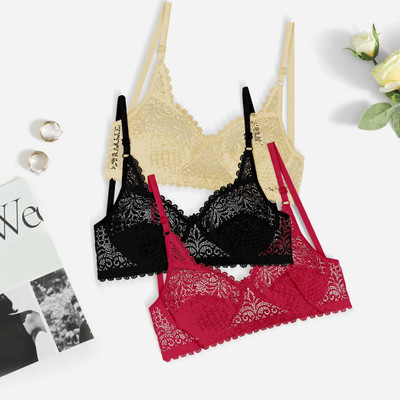 Jhanjari Net Lace Trending Bra Women Full Coverage Non Padded Bra(Multicolor)