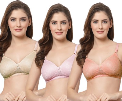 Shyam Sons FLAIR Women Push-up Lightly Padded Bra(Yellow, Pink, Red)