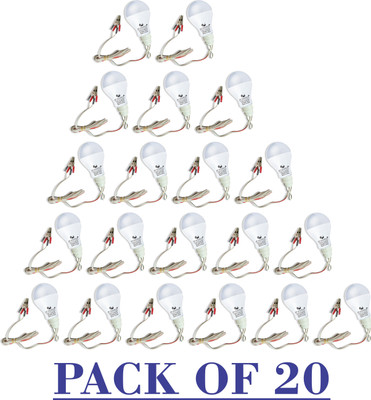 AP Source 9 W Basic Round 2 Pin LED Bulb(White, Pack of 20)