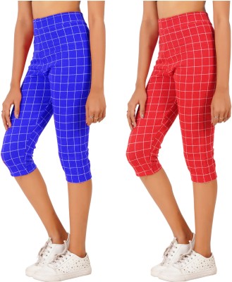 Eazy Trendz Women Blue, Red Capri