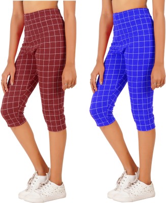 Eazy Trendz Women Maroon, Blue Capri