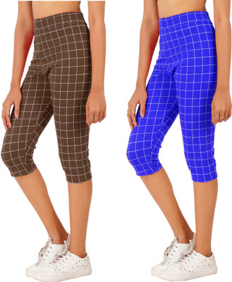 Eazy Trendz Women Brown, Blue Capri