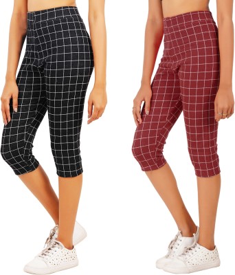 Just Live Fashion Women Black, Maroon Capri