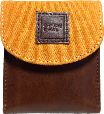 CANVAS & AWL 20 Card Holder(Set of 1, Yellow, Brown)