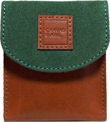 CANVAS & AWL 20 Card Holder(Set of 1, Green, Tan)