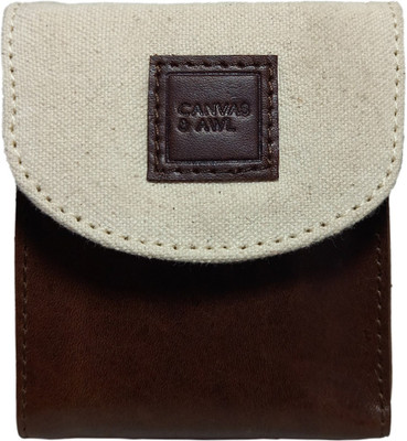 CANVAS & AWL 20 Card Holder(Set of 1, White, Brown)