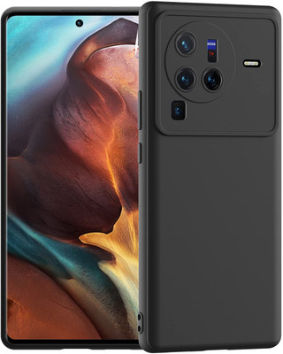S-Softline Back Cover for Vivo X80, inner Soft Microfiber Cloth Cushion Lining pocket-friendly Slim profile(Black, Silicon)
