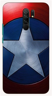 iprinto Back Cover for MI Redmi 9 Prime Captain America Shield Superhero Back Cover(Red, Dual Protection, Silicon, Pack of: 1)