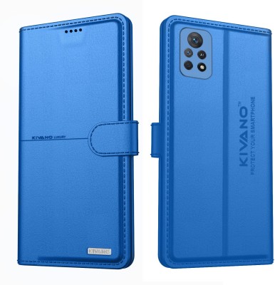 KIVANO Flip Cover for Xiaomi Redmi Note 11 Pro / Xiaomi Redmi Note 11 Pro Plus 5G| Luxurious Design| Handcrafted(Blue, Cases with Holder, Pack of: 1)