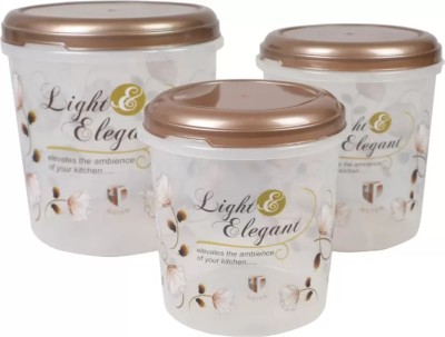 ELIGHTWAY MART Plastic Grocery Container  - 6000 ml, 8000 ml, 12000 ml(Pack of 3, Brown)