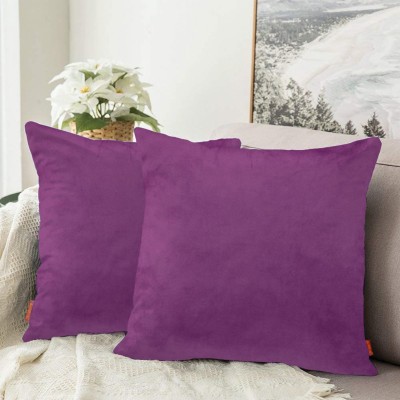 Bluegrass Plain Cushions Cover(Pack of 2, 60 cm*60 cm, Purple)