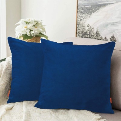 Bluegrass Suede Cushions Cover(Pack of 2, 50 cm*50 cm, Blue)