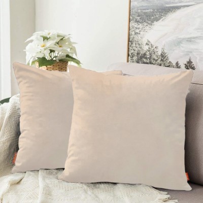 Bluegrass Plain Cushions Cover(Pack of 2, 60 cm*60 cm, Ivory)