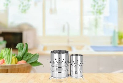 AVMART High grade Pack of 2 Stainless Steel Spoon Holder & Stand Multipurpose Stainless Steel Cutlery Set(Pack of 1)