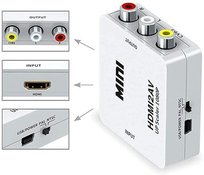 Etzin Mini HDMI2AV converter Adapter (EPL-664VC002) Media Streaming Device(White)