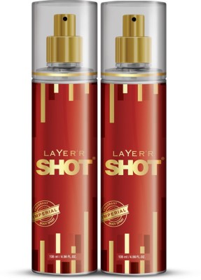 LAYER'R Shot Imperial Long Lasting Fragrance Body Spray  -  For Men(135 ml, Pack of 2)