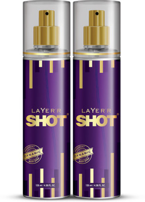 LAYER'R Shot Dynamic Long Lasting Fragrance Body Spray  -  For Men(270 ml, Pack of 2)