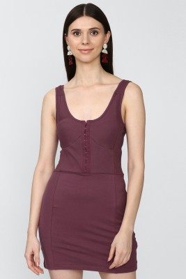 FOREVER 21 Women Bodycon Maroon Dress