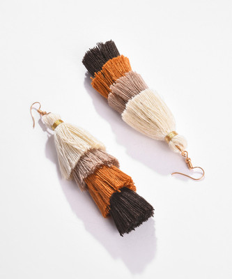 SOHI Gold Plated Designer Drop Earring Fabric Drops & Danglers