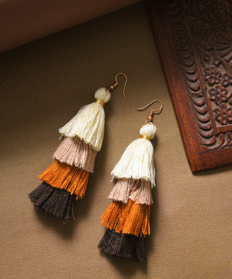 SOHI Gold Plated Designer Drop Earring Fabric Drops & Danglers