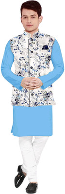 TRUST OUS Men Kurta Pyjama Ethnic Jacket Set