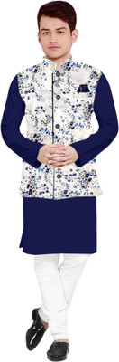 TRUST OUS Men Kurta Pyjama Ethnic Jacket Set