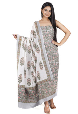 KWATCHI Pure Cotton Floral Print Salwar Suit Material