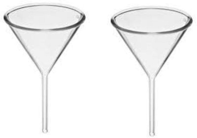 Rawal Glass Funnel for Laboratory Use, Liquid Chemicals Solutions (75mm) Borosilicate Glass Funnel(Clear, Pack of 2)