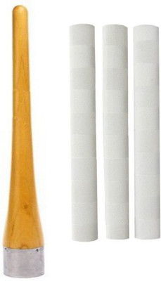 Owlix Set of 3 Cricket Bat Handle Grip + One Wooden Cricket Bat Grip Cone(Brown, Pack of 4)