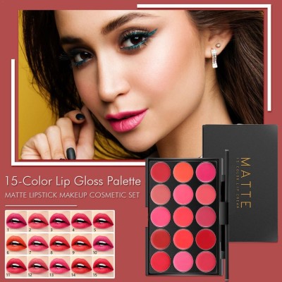 SEUNG Makeup 15 Colors Lip Palette Creamy Matte Lipstick Palette(MULTI-COLOR, 30 g)