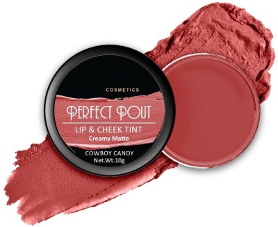 MYEONG Perfect Pout Lip and Cheek Tint Creamy Matte Finishing for women(cowboy candy, 10 g)