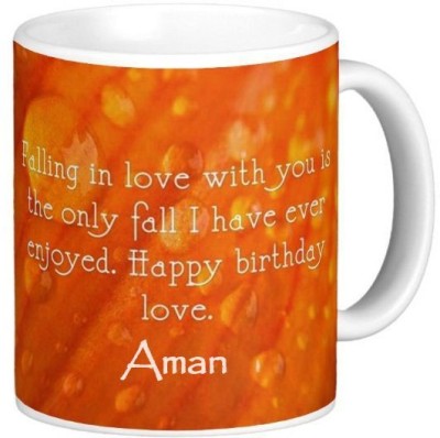 GNS Happy Birthday Aman Quotes 080 Ceramic Coffee Mug(325 ml)