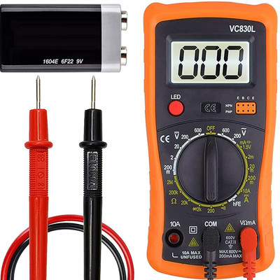 Techtest Pocket Multimeters Multi Tester Voltmeter Ammeter Ohmmeter AC/DC Ohm Volt Amp Digital Multimeter(Yellow, Black 2000 Counts)