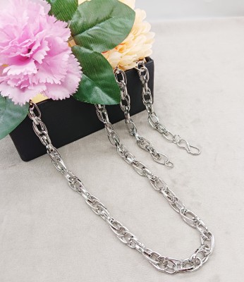 shankhraj mall The Perfect Silver Necklace Chain for Men and Boys Gold-plated Plated Brass Chain